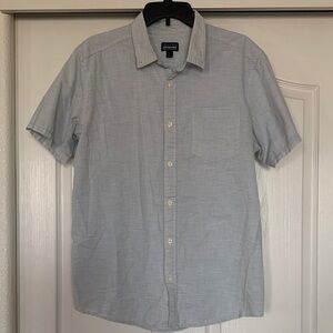 Patagonia Men's Light Blue Striped Button Down Shirt